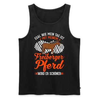 Freiberger Pferd - Männer Premium Bio Tank Top - Schwarz - Vorne - AI Model Male 178 light (178cm)