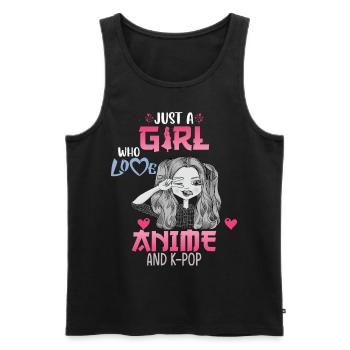 Just A Girl Who Loves Anime And K-Pop African Amer - Männer Premium Bio Tank Top - Schwarz - Vorne - Michal (187cm)