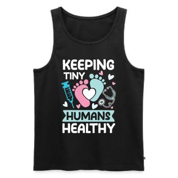 Kinderkrankenschwester Kinderkrankenpfegerin - Männer Premium Bio Tank Top - Schwarz - Vorne - AI Model Male 178 light (178cm)