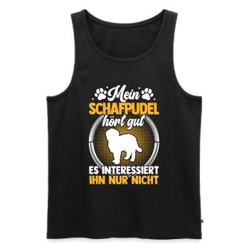 Mein Schafpudel hört gut Hütepudel - Männer Premium Bio Tank Top - Schwarz - Vorne - AI Model Male 178 light (178cm)