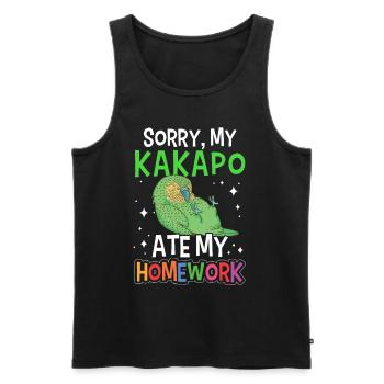 Kakapo hat gefressen Neuseeland Papagei - Männer Premium Bio Tank Top - Schwarz - Vorne - Michal (187cm)