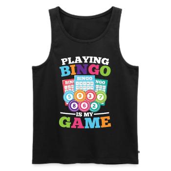 Playing Bingo Is My Game für einen Bingo Spieler - Männer Premium Bio Tank Top - Schwarz - Vorne - Michal (187cm)