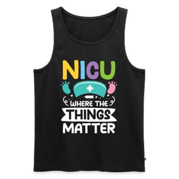 Nicu Where The Things Matter - Männer Premium Bio Tank Top - Schwarz - Vorne - Michal (187cm)