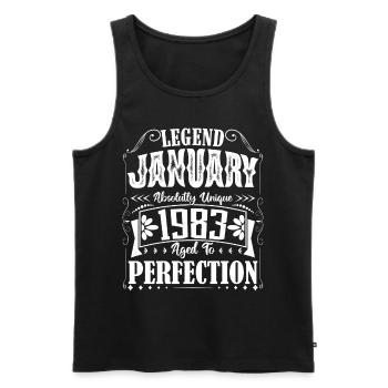 Januar 1983. Januar 1983 Geburtstagsgeschenk. - Männer Premium Bio Tank Top - Schwarz - Vorne - Michal (187cm)