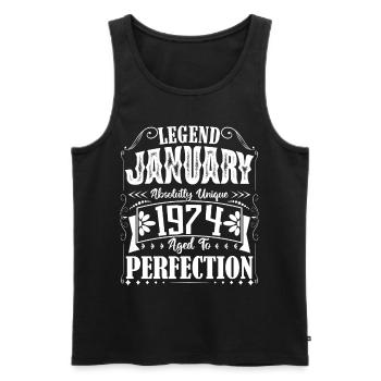 Januar 1974. Januar 1974 Geburtstagsgeschenk. - Männer Premium Bio Tank Top - Schwarz - Vorne - Michal (187cm)