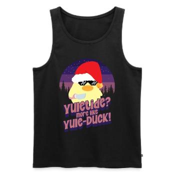 Yule-Duck - Ente mit Messer Duck with Knife - Männer Premium Bio Tank Top - Schwarz - Vorne - AI Model Male 178 light (178cm)
