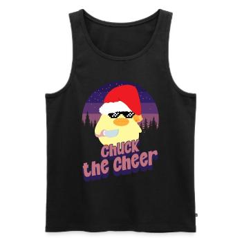 Chuck the Cheer - Ente mit Messer Duck with Knife - Men's Premium Organic Tank Top - black - Front - AI Model Male 178 light (178cm)