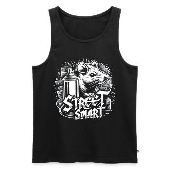 Urban Rat: Sprayer of Asphalt - Men's Premium Organic Tank Top - black - Front - AI Model Male 178 light (178cm)