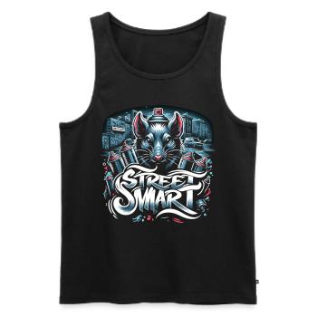 Spraying Rat: City Life in a Riot of Colour - Men's Premium Organic Tank Top - black - Front - AI Model Male 178 light (178cm)