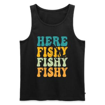 Fish Hunting Fishing Fishrod Fisherman - Männer Premium Bio Tank Top - Schwarz - Vorne - Michal (187cm)