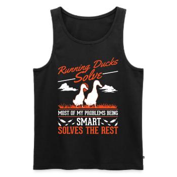 Indian Runner Duck Gift Running Duck - Men's Premium Organic Tank Top - black - Front - AI Model Male 178 light (178cm)