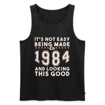 Hergestellt im Jahr 1984 und sieht so gut aus - Männer Premium Bio Tank Top - Schwarz - Vorne - Michal (187cm)