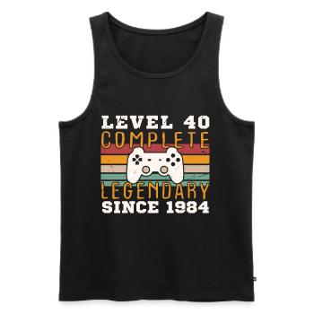 Level 40 Komplett 1984, Geburtstagsgeschenk - Männer Premium Bio Tank Top - Schwarz - Vorne - AI Model Male 178 light (178cm)