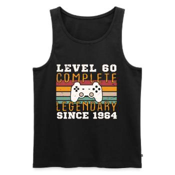 Level 60 Complete 1964 Birthday Gift - Men's Premium Organic Tank Top - black - Front - AI Model Male 178 light (178cm)