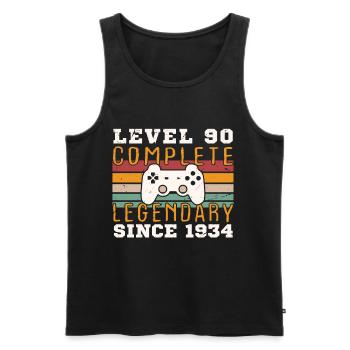 Level 90 Complete 1934 Birthday Gift - Men's Premium Organic Tank Top - black - Front - Michal (187cm)