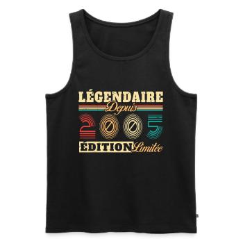 Légendaire Depuis 2005 - Débardeur bio Premium Homme - noir - Devant - Michal (187cm)