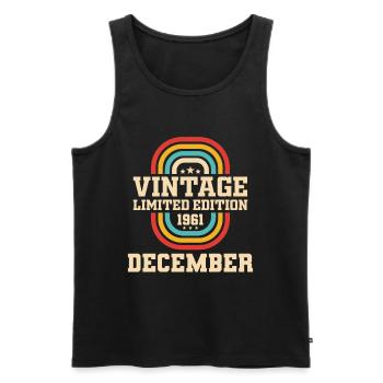 62. Geburtstag Dezember Jahrgang 1961 Vintage - Männer Premium Bio Tank Top - Schwarz - Vorne - Michal (187cm)