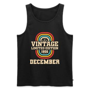 67th Birthday December Vintage 1956 Vintage - Men's Premium Organic Tank Top - black - Front - AI Model Male 178 light (178cm)