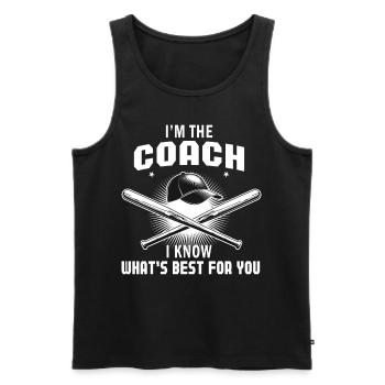 Funny Baseball Coach Game Team Training Sports - Männer Premium Bio Tank Top - Schwarz - Vorne - Michal (187cm)