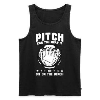 Baseball Pitching Sports Team Coach Training - Männer Premium Bio Tank Top - Schwarz - Vorne - AI Model Male 178 light (178cm)