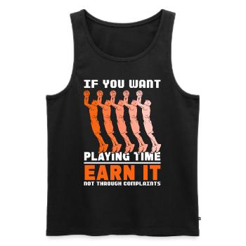 Retro Basketball Player Funny Game Sports Coach - Männer Premium Bio Tank Top - Schwarz - Vorne - Michal (187cm)
