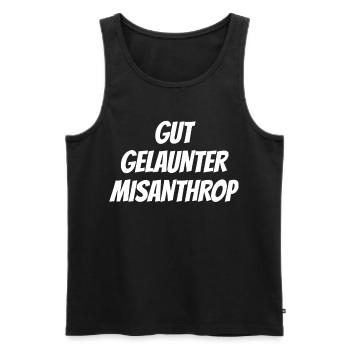 Gut gelaunter Misanthrop Introvetierte lustiges S - Men's Premium Organic Tank Top - black - Front - AI Model Male 178 light (178cm)