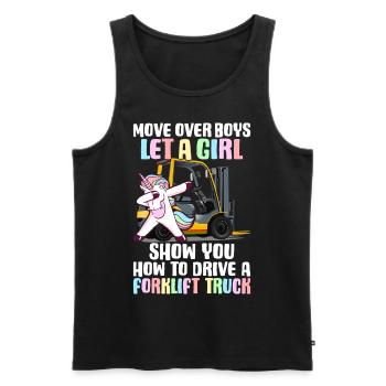 Forklift Driver Girl - Men's Premium Organic Tank Top - black - Front - Michal (187cm)