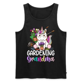 Jardinière Amoureuse Des Plantes - Débardeur bio Premium Homme - noir - Devant - AI Model Male 178 light (178cm)