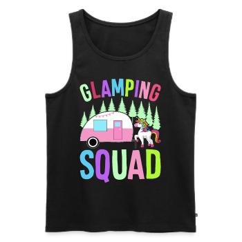 Glamping Team Glamper - Männer Premium Bio Tank Top - Schwarz - Vorne - AI Model Male 178 light (178cm)