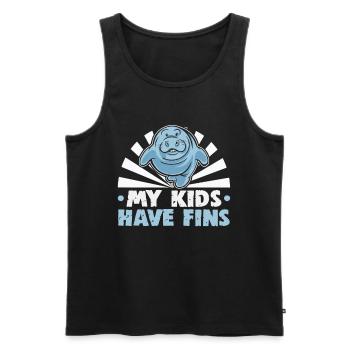 Cold Nose Warm Heart Manatee chubby manatee - Men's Premium Organic Tank Top - black - Front - AI Model Male 178 light (178cm)
