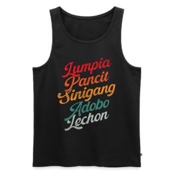 Lumpia Pancit Sinigang Adobo Lechon - Männer Premium Bio Tank Top - Schwarz - Vorne - AI Model Male 178 light (178cm)