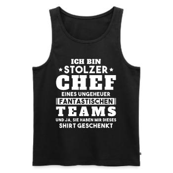 Ich bin Stolzer Chef Geschenkidee - Männer Premium Bio Tank Top - Schwarz - Vorne - AI Model Male 178 light (178cm)