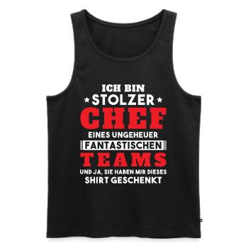 Ich bin Stolzer Chef Geschenkidee - Männer Premium Bio Tank Top - Schwarz - Vorne - AI Model Male 178 light (178cm)