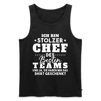 Stolzer Chef Des Besten Teams Shirt Geschenkt Fun - Männer Premium Bio Tank Top - Schwarz - Vorne - Michal (187cm)