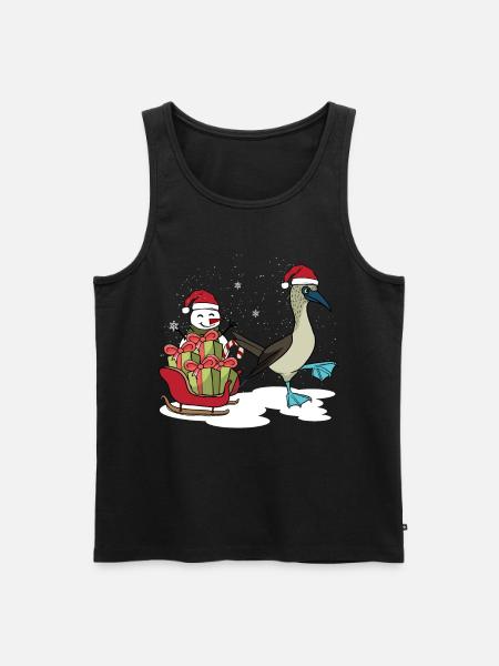 Blue-footed Snowman Christmas - Men's Premium Organic Tank Top - black