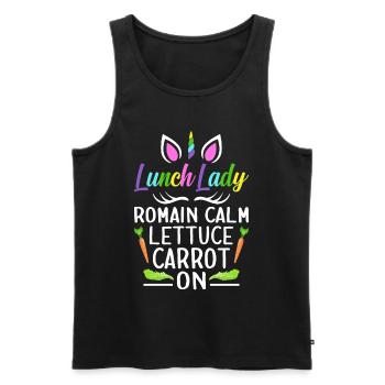 Cafeteria Crew - Men's Premium Organic Tank Top - black - Front - AI Model Male 178 light (178cm)