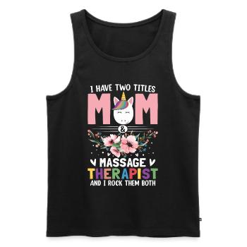Massage-Therapie - Männer Premium Bio Tank Top - Schwarz - Vorne - Michal (187cm)