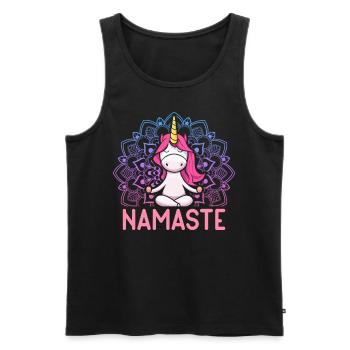 Yoga Meditation Namaste - Men's Premium Organic Tank Top - black - Front - Michal (187cm)