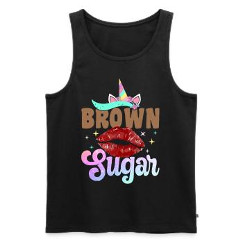 Melanin Brown Skin Black History - Men's Premium Organic Tank Top - black - Front - AI Model Male 178 light (178cm)