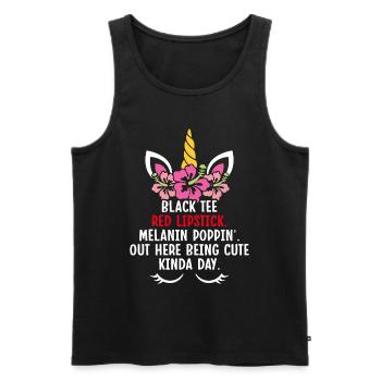 Brown Skin Black History - Men's Premium Organic Tank Top - black - Front - AI Model Male 178 light (178cm)
