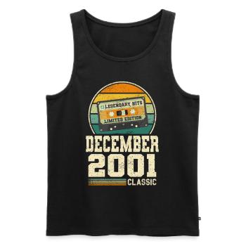 22. Geburtstag Dezember Jahrgang 2001 Vintage - Männer Premium Bio Tank Top - Schwarz - Vorne - Michal (187cm)