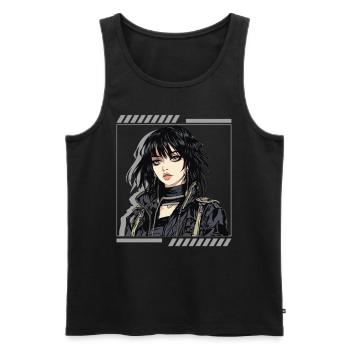Gothic Anime Girl Dark Emo Pop Art Anime Grunge Ae - Männer Premium Bio Tank Top - Schwarz - Vorne - AI Model Male 178 light (178cm)