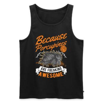 Porcupine Gift Porcupine - Men's Premium Organic Tank Top - black - Front - Michal (187cm)