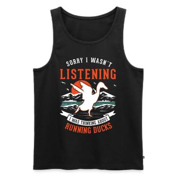 Indian Runner Duck Gift Bottle Duck - Men's Premium Organic Tank Top - black - Front - AI Model Male 178 light (178cm)