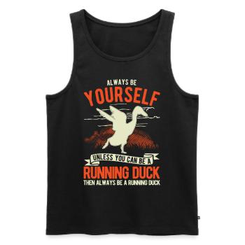 Indian Runner Duck Gift Running Duck - Men's Premium Organic Tank Top - black - Front - AI Model Male 178 light (178cm)