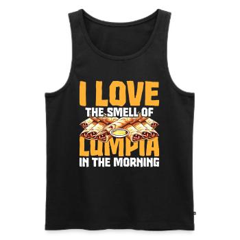 I Love The Smell Of Lumpia In The Morning - Männer Premium Bio Tank Top - Schwarz - Vorne - Michal (187cm)