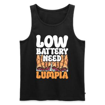 Low Battery need Lumpia - Männer Premium Bio Tank Top - Schwarz - Vorne - AI Model Male 178 light (178cm)