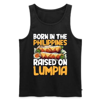 Born In The Philippines Raised On Lumpia - Männer Premium Bio Tank Top - Schwarz - Vorne - Michal (187cm)