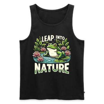 Frog at the lake - Men's Premium Organic Tank Top - black - Front - AI Model Male 178 light (178cm)