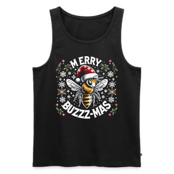 Schneeflocken und Bienenzauber - Männer Premium Bio Tank Top - Schwarz - Vorne - AI Model Male 178 light (178cm)